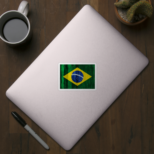 Flag of Brazil Brazilian Flags Memorabilia - Wood by DrPen